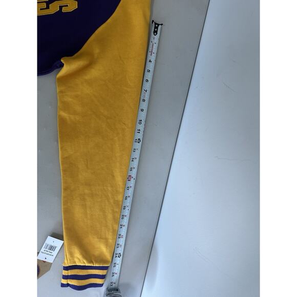 New York Popular Los Angeles Crew Neck Sweatshirt Men's Size Large Purple Yellow - Picture 7 of 9